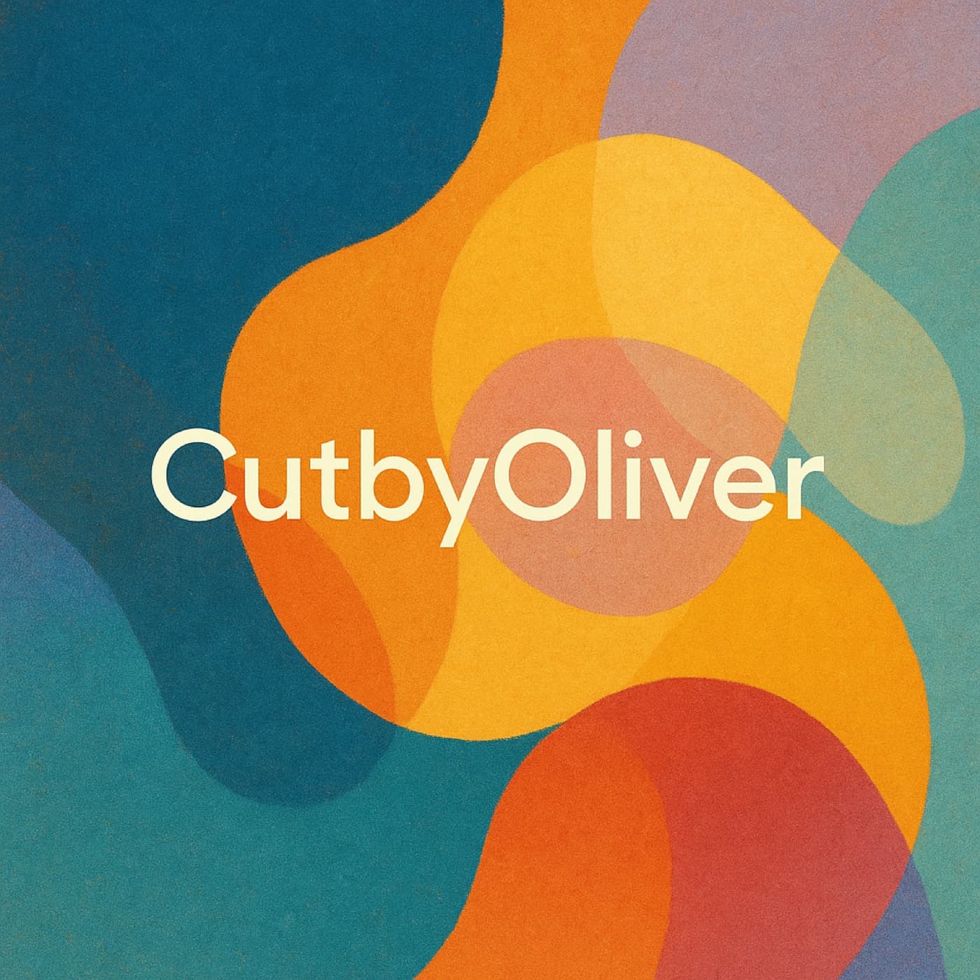CutbyOliver wordmark over an abstract color-field cover