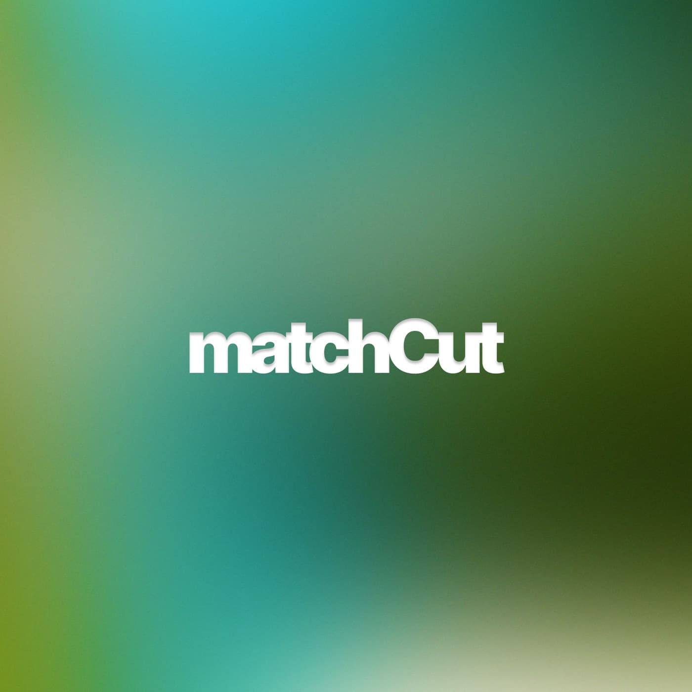 MatchCut wordmark on a teal-to-green gradient
